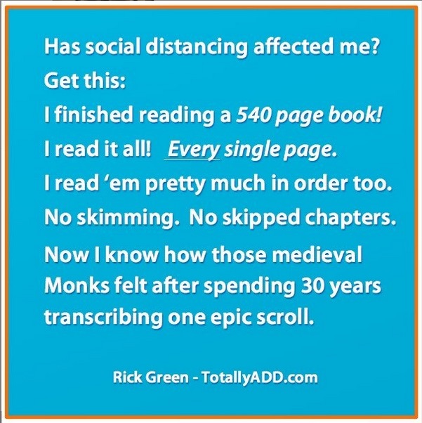 Meme about social distancing by Rick Green