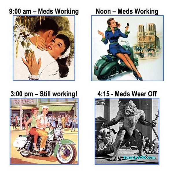 The four phases of my daily medication meme