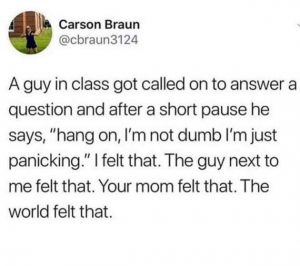 Tweet about answering a teachers question from @cbraun3124