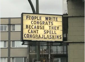 Street sign joke about spelling