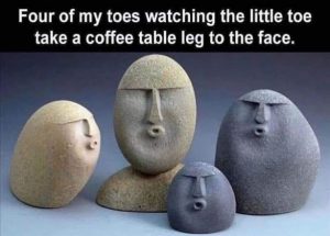Meme about stubbing your toe