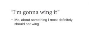 Going to wing it meme