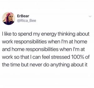 Tweet about never getting anything done