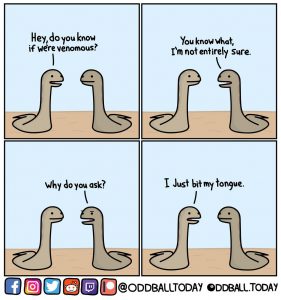 Cartoon about venemous snaes