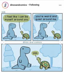 Webtoon about being strange by dino comics
